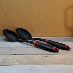 Cooking Concepts Nylon Serving Spoons with Red Accents - Set of 2